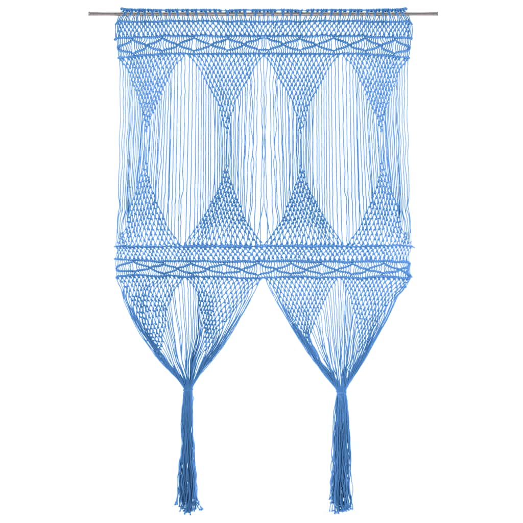 Macrame verho puuvilla sininen 140x240cm