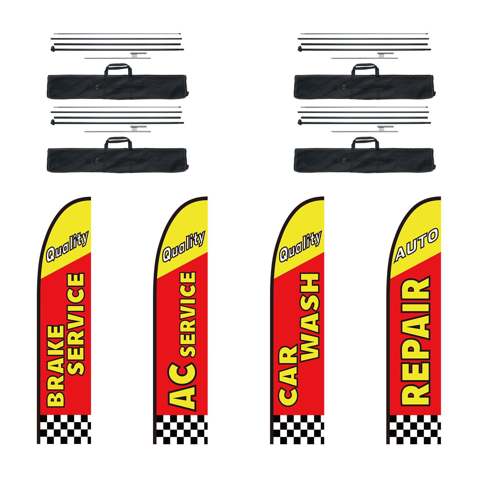 Mainoslipputanko North Craft Auto Repair, 340x80 cm, 4 Kappaletta, Monivärinen