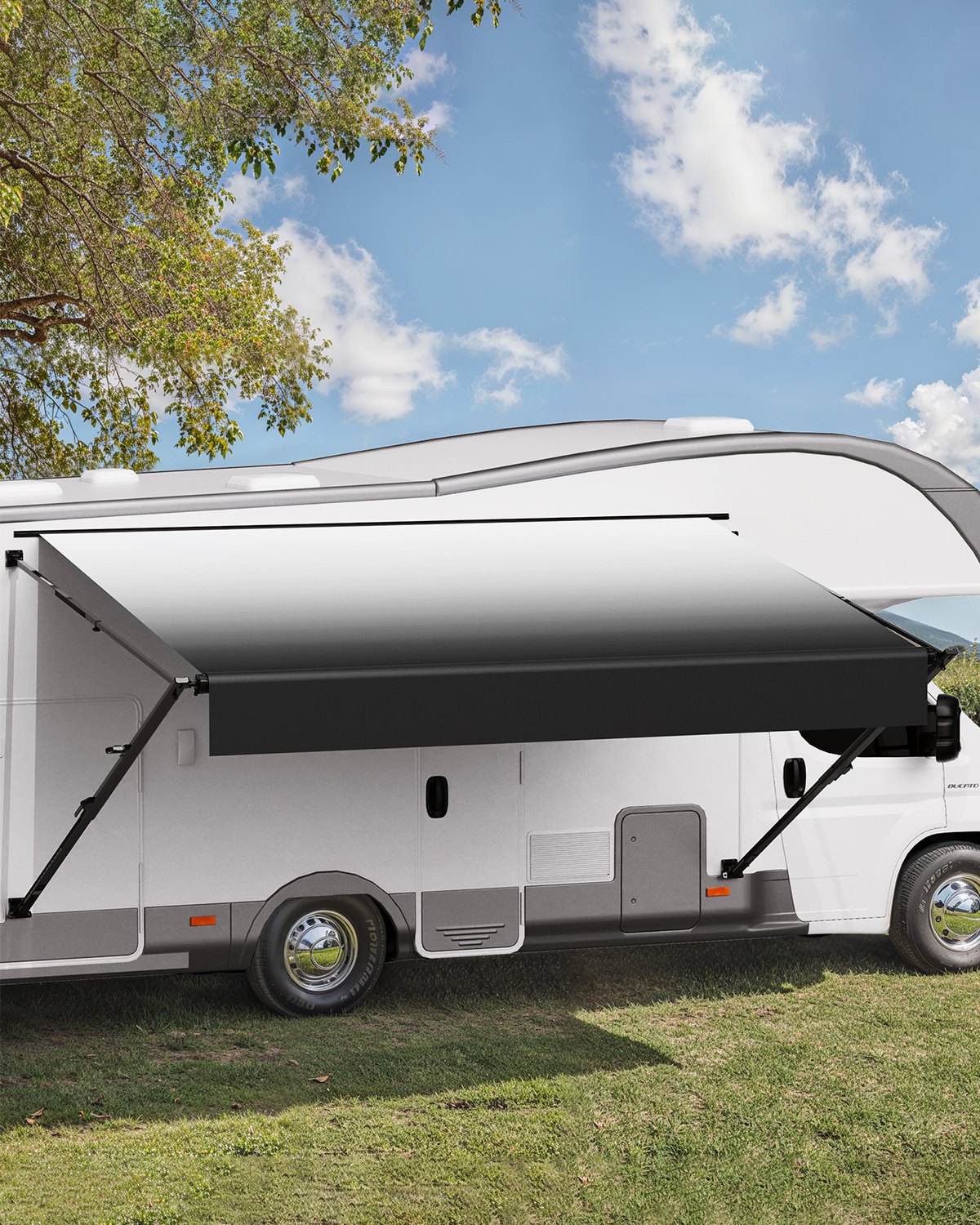 Markiisi North Craft, 18x2,35m, Gradienttimusta