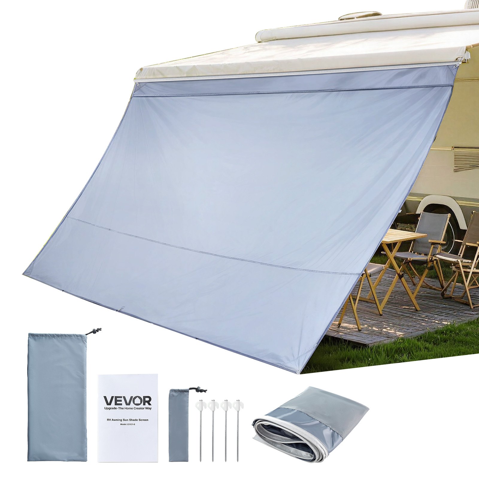 Markiisin aurinkosuoja North Craft RV Awning, 2x3.7m, UV50+, musta