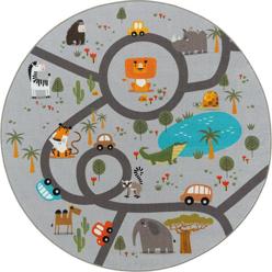 Matto KMCarpets Play Animals, 120 cm, Harmaa