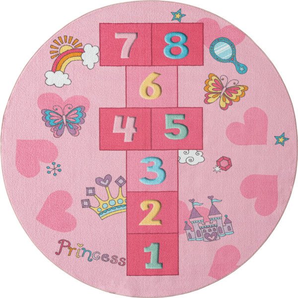 Matto KMCarpets Play Jump, 120 cm, Vaaleanpunainen