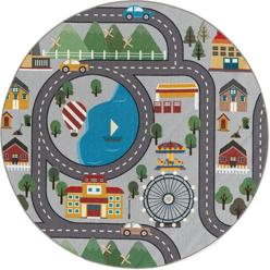 Matto KMCarpets Play Road, 120 cm, Harmaa