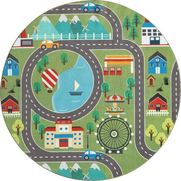 Pyöreä matto KMCarpets Play Road, 120 cm