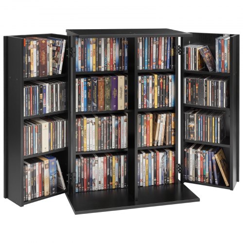 Mediahylly North Craft, CD/DVD-säilytykseen, 4-tasoinen, 610x368x846mm, musta