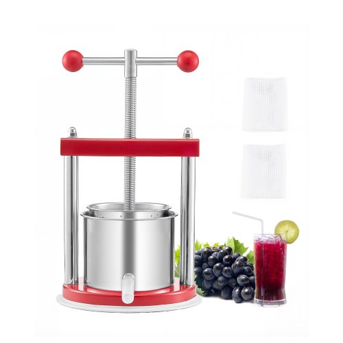 Mehupuristin North Craft FP1.5-S, 1.65L, käsikäyttöinen, Kotiviinin valmistukseen, Punainen