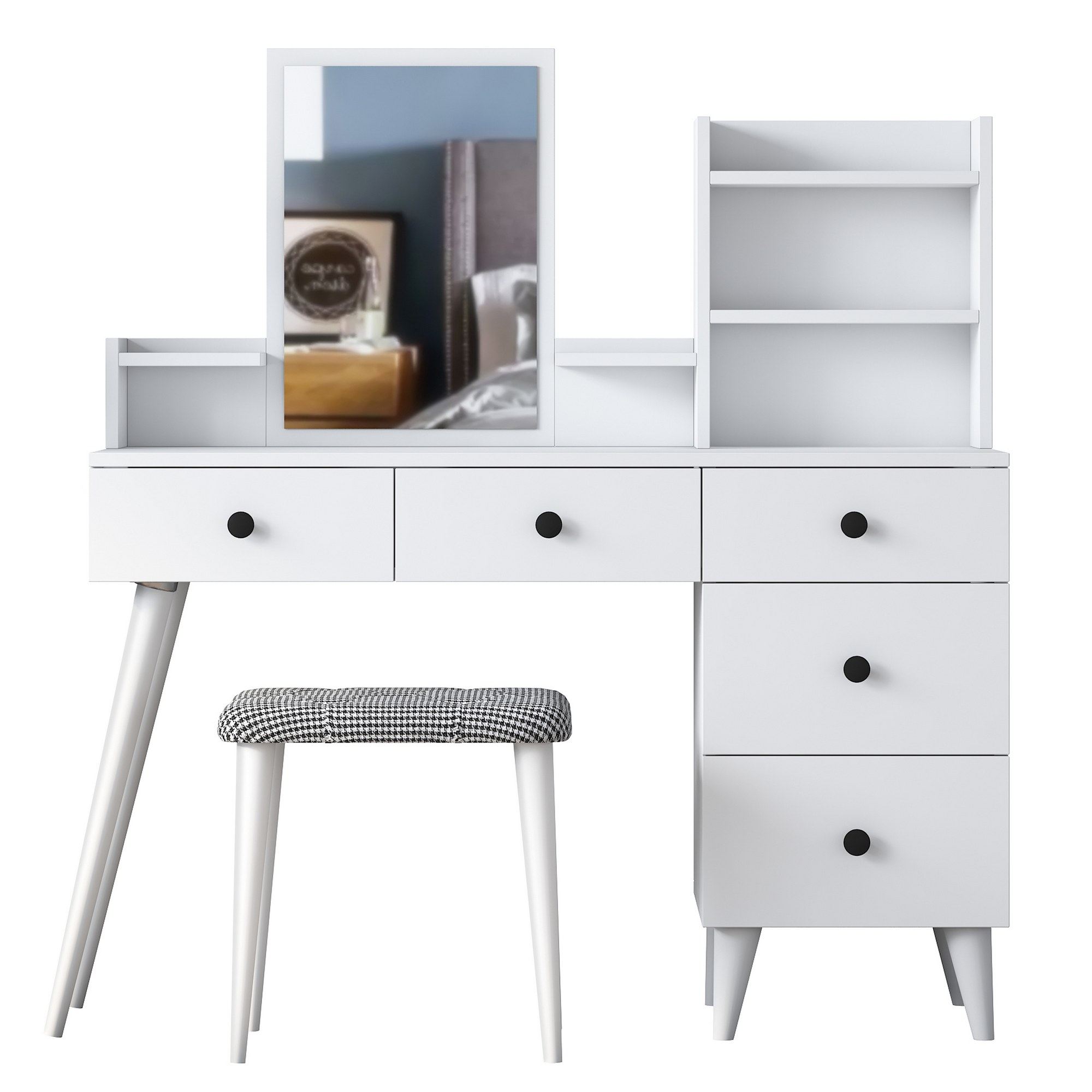 Meikkipöytä Valento Furniture BJ101-2294, valkoinen