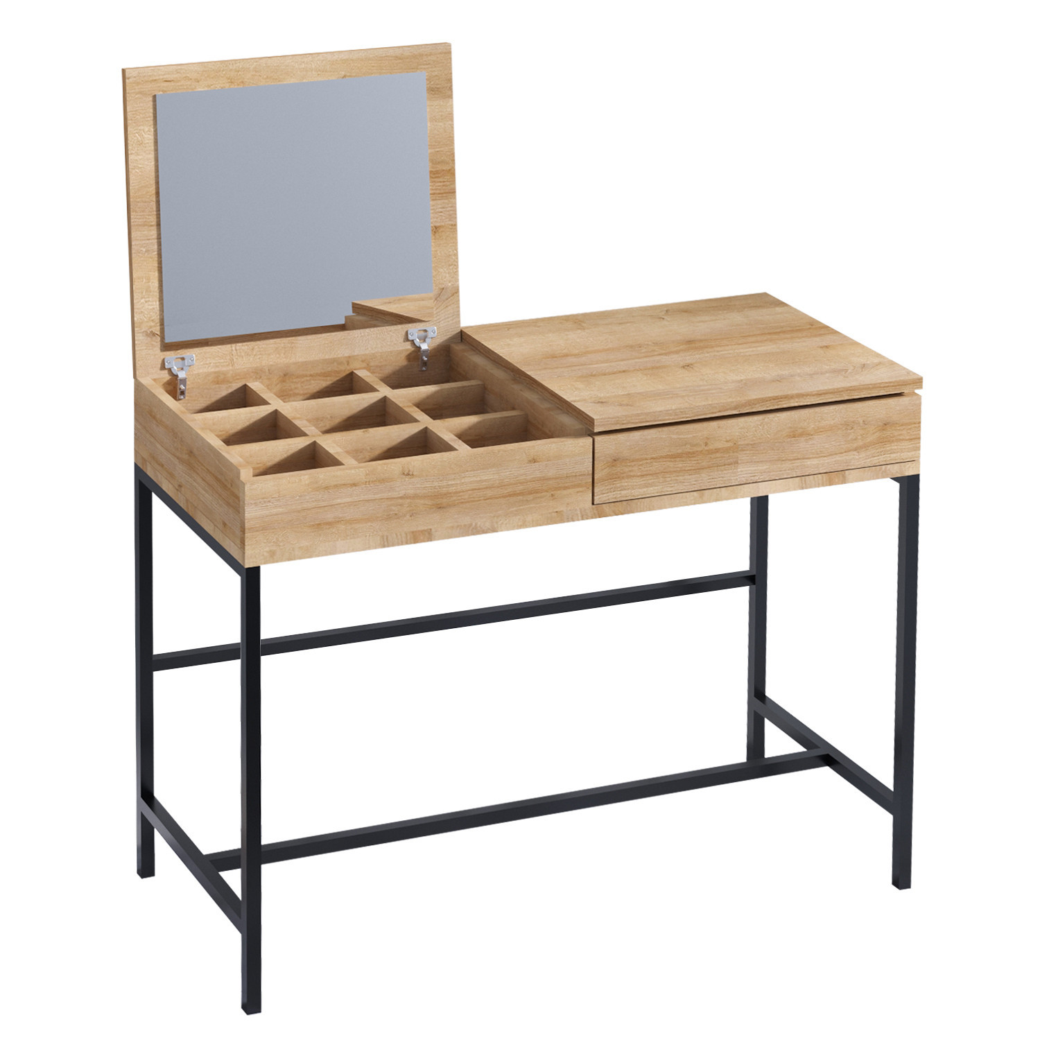 Meikkipöytä Valento Furniture Linda tammi/musta