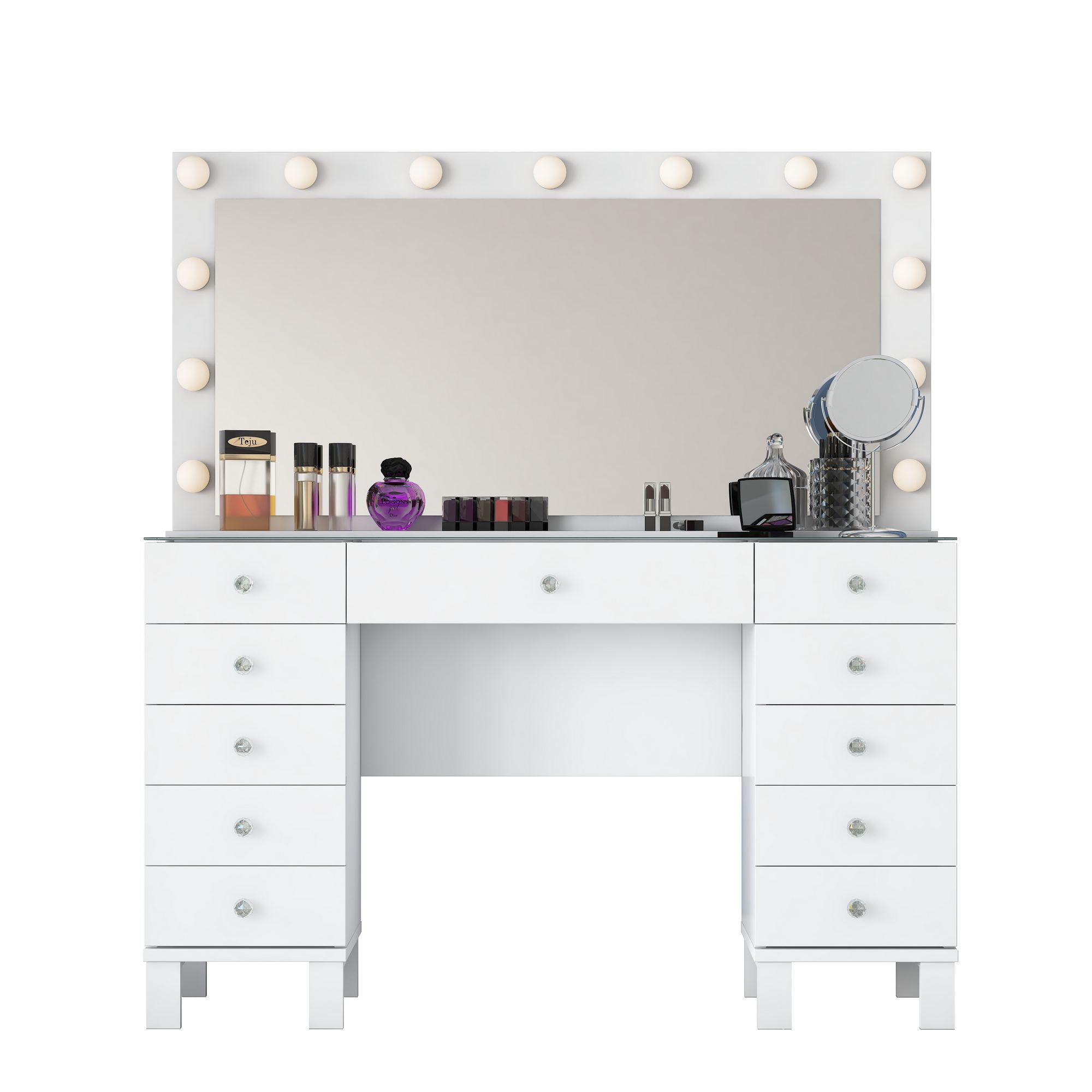 Meikkipöytä Valento Furniture BJ199 - 5179, 120x73.6x40 cm, valkoinen