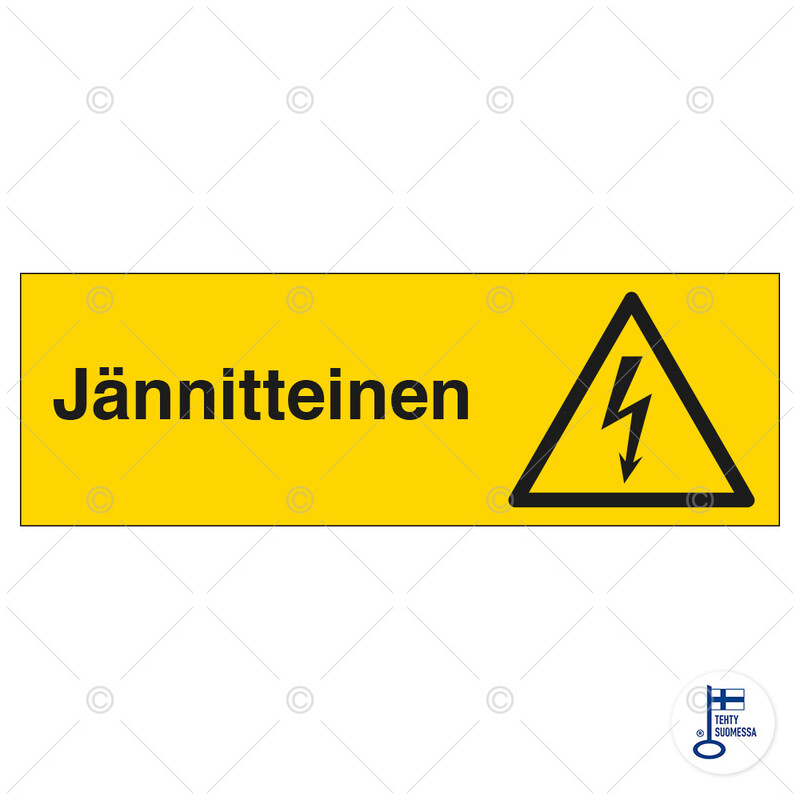Merkintäkilpi &quot;Jännitteinen&quot;, 30x10cm