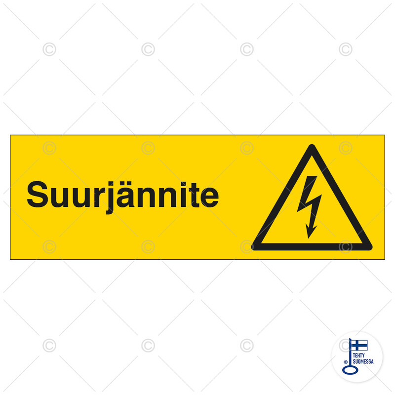Merkintäkilpi &quot;Suurjännite&quot;, 30x10cm