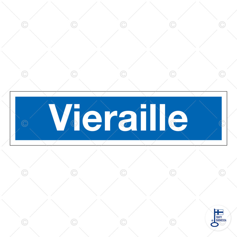 Merkintäkilpi &quot;Vieraille&quot;, 20x5cm