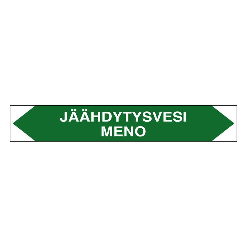Merkintätarra/putkistotarra &quot;Jäähdytysvesi meno&quot;, 16x2.5cm, 5kpl