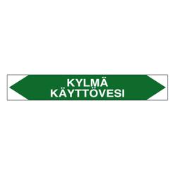 Merkintätarra/putkistotarra &quot;Kylmä käyttövesi&quot;, 16x2.5cm, 5kpl