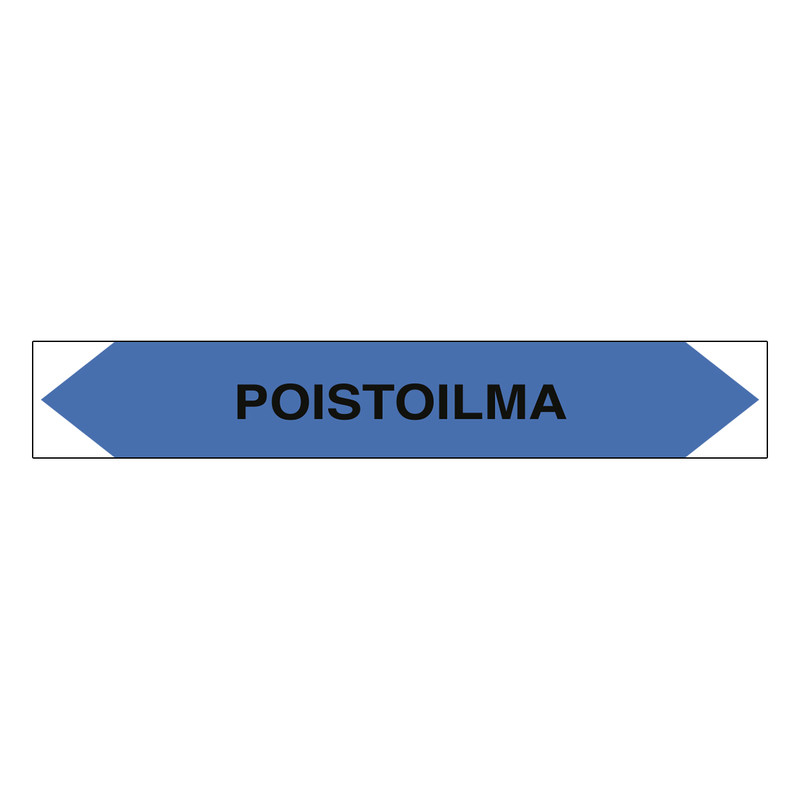 Merkintätarra/putkistotarra &quot;Poistoilma&quot;, 16x2.5cm, 5kpl