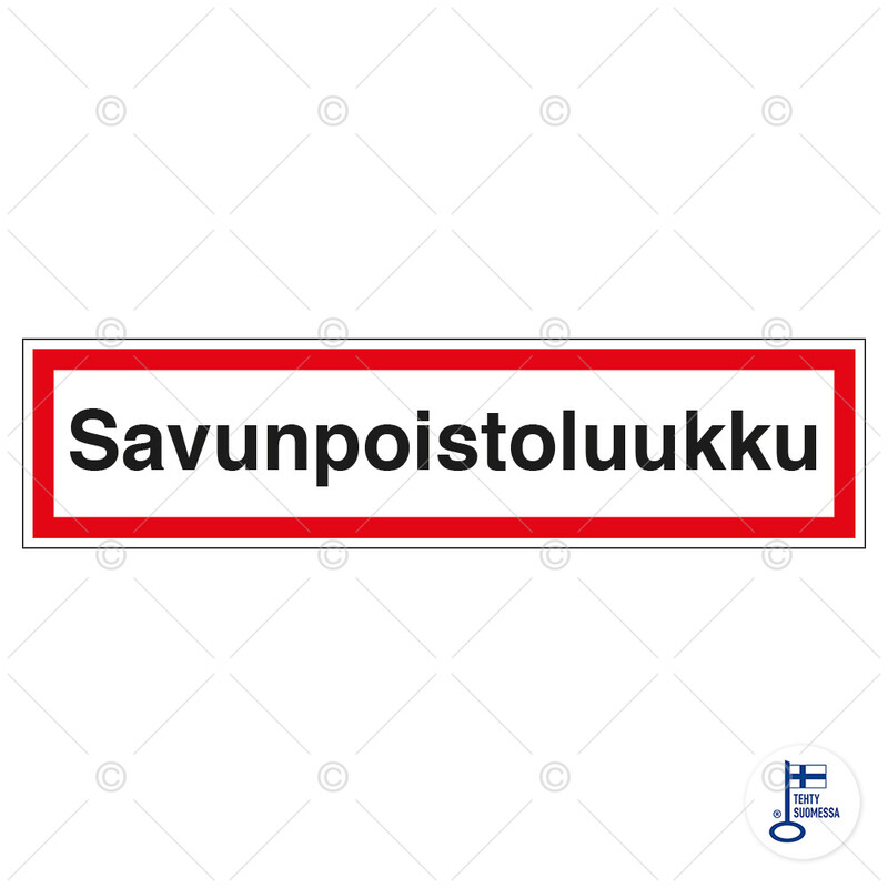 Merkintätarra &quot;Savunpoistoluukku&quot;, 20x5cm