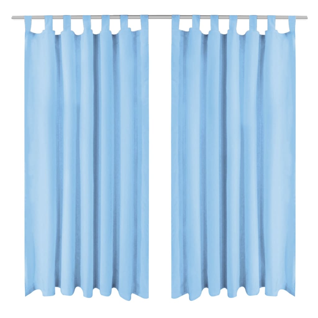Mikro-satiiniverhot silmukoilla 2 kpl 140x175 cm turkoosi