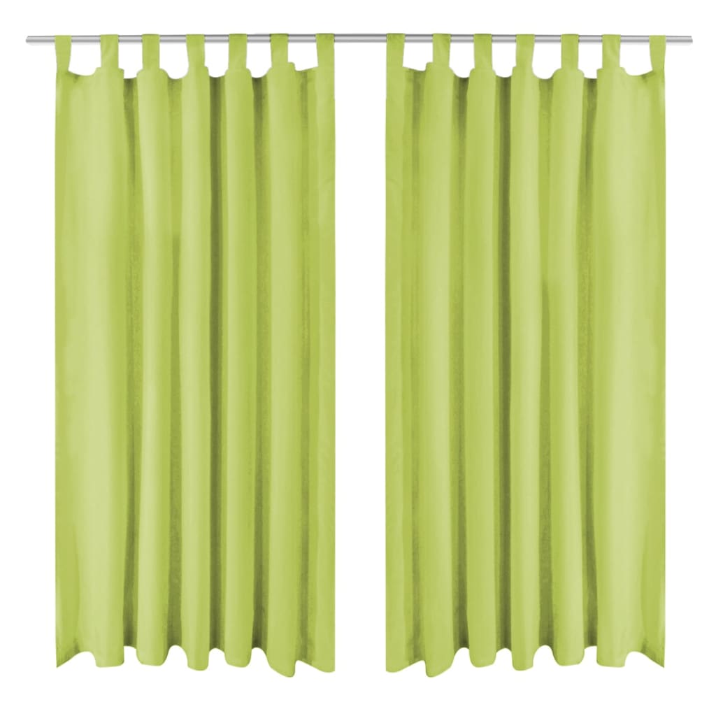 Mikro-satiiniverhot silmukoilla 2 kpl 140x245 cm vihreä