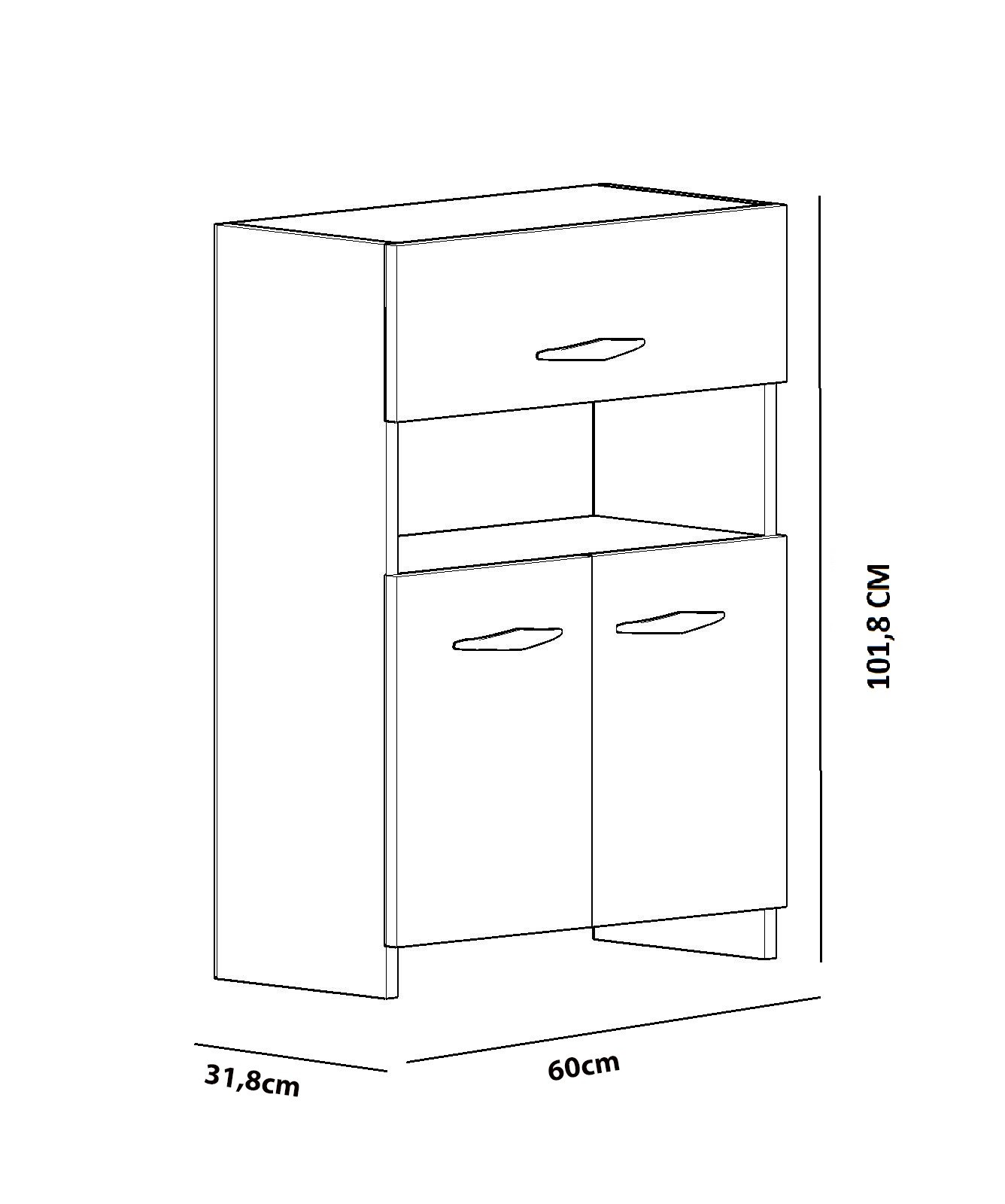 Kaappi Valento Furniture Ani, 60x101,8cm, valkoinen