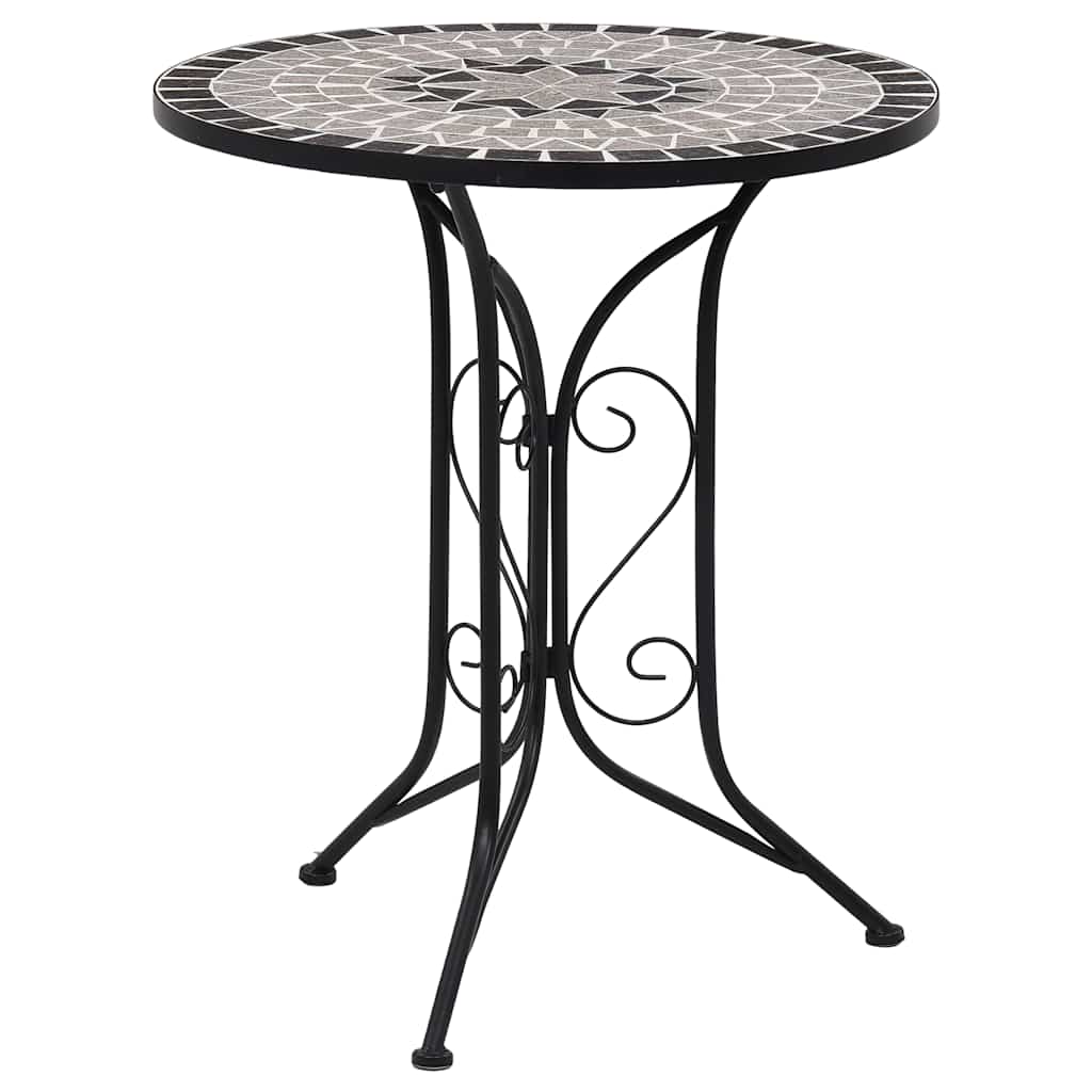 Mosaiikkibistropöytä, ⌀ 61 cm, harmaa keramiikka
