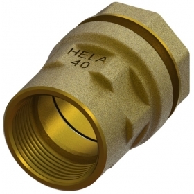Muoviputkenliitin, Hela 212, messinki, suoraliitin, sisäkierre, 1/2&quot;x20mm