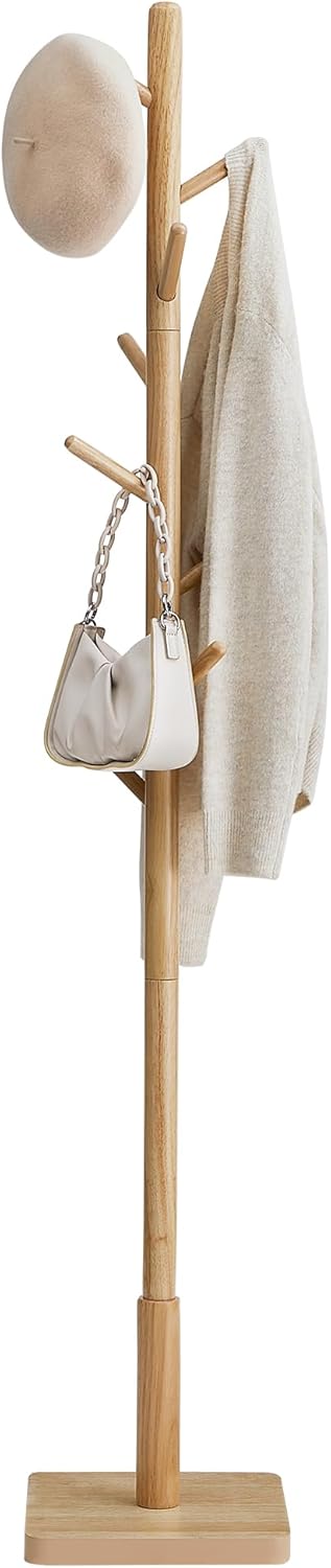 Naulakko Vasagle Andi, 30 x 30 x 175 cm, 8 koukkua, beige