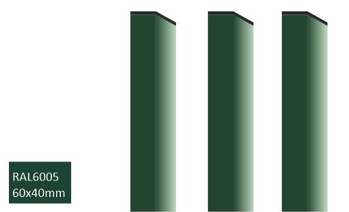 Nelikulmainen aitatolppa AitaX, 40x60mm, korkeus 170-300 cm