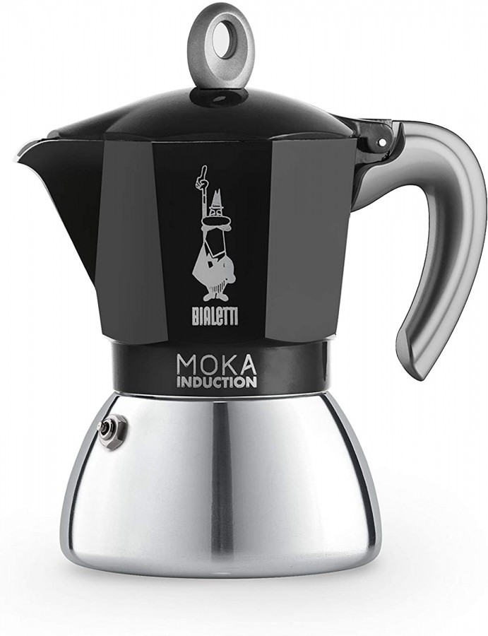 Mutteripannu induktioliedelle Bialetti Moka 4 kupille 0006934, musta