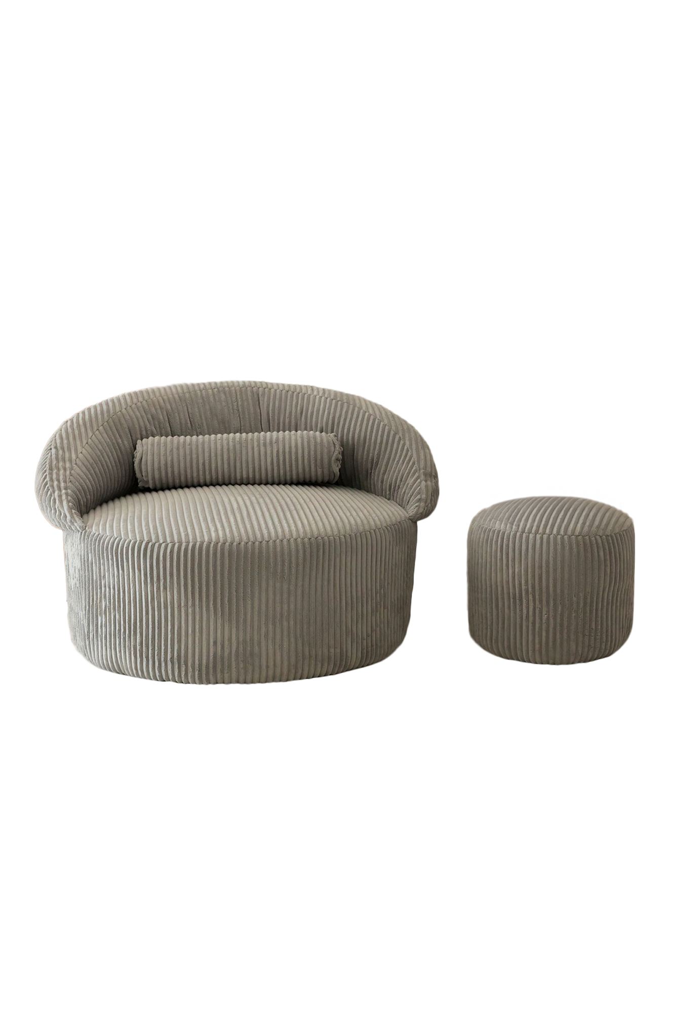Nojatuoli rahilla Valento Furniture Pufi, antrasiitti