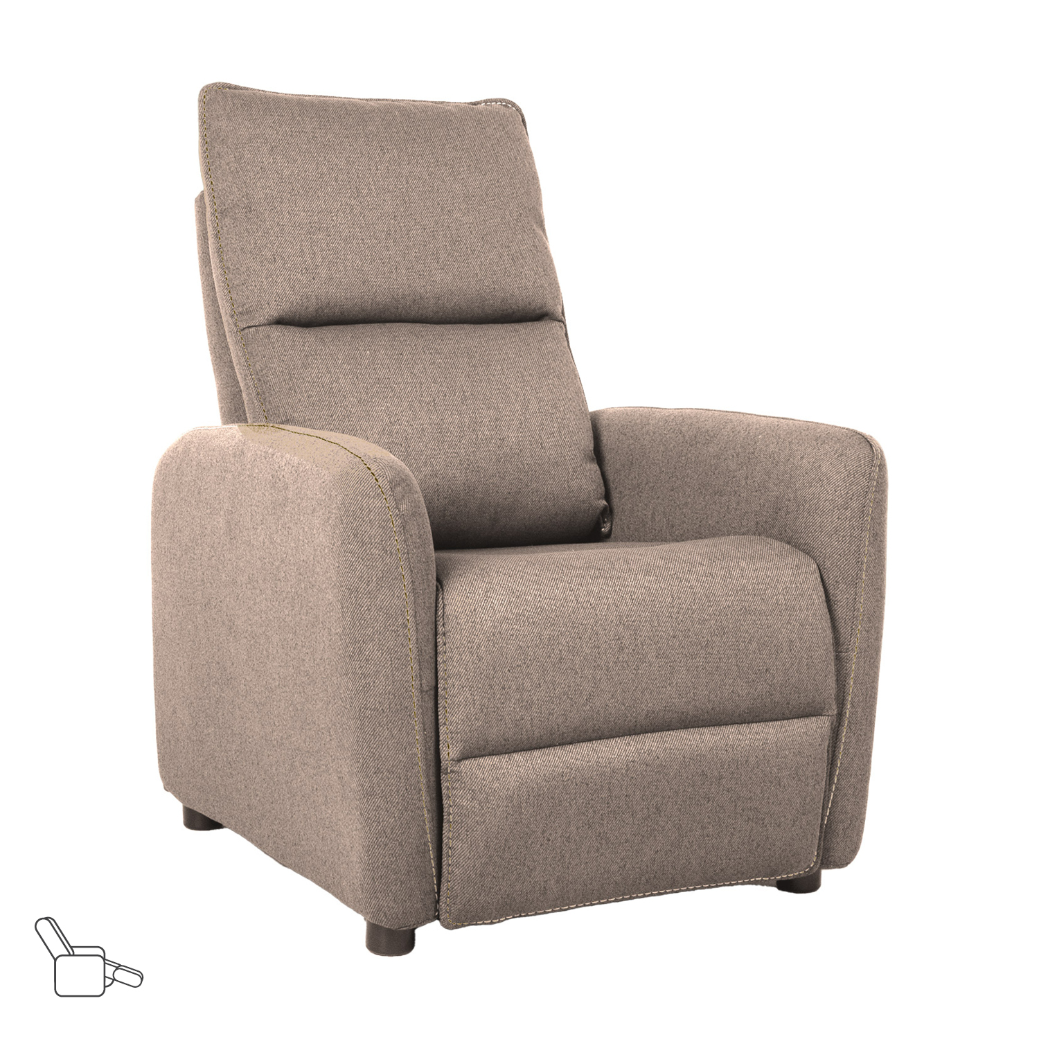 Nojatuoli Home4You Zac, 74x95x101 cm, Työntömekanismi, Beige