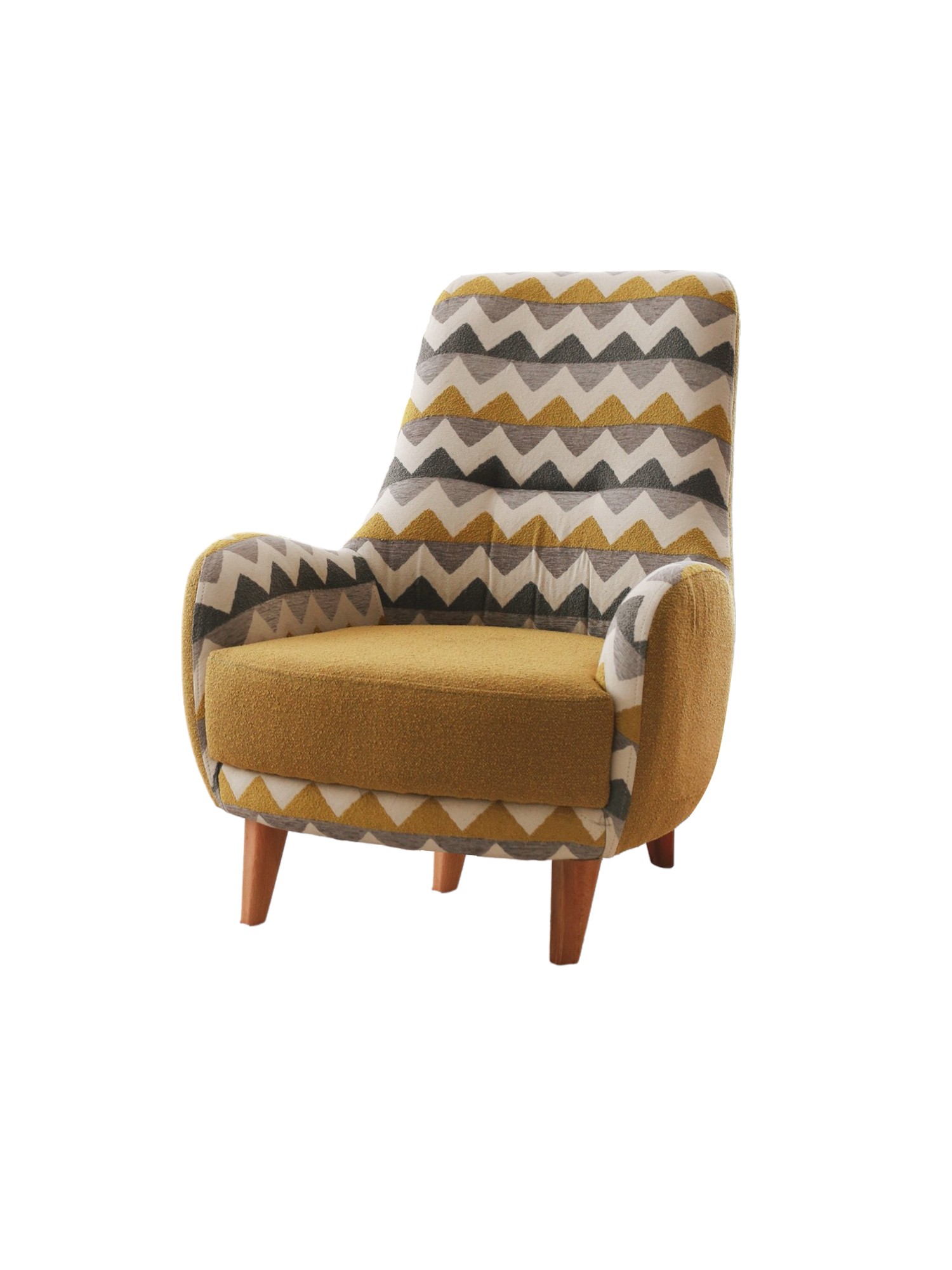 Nojatuoli Valento Furniture Zikzak, 75x88cm, keltainen