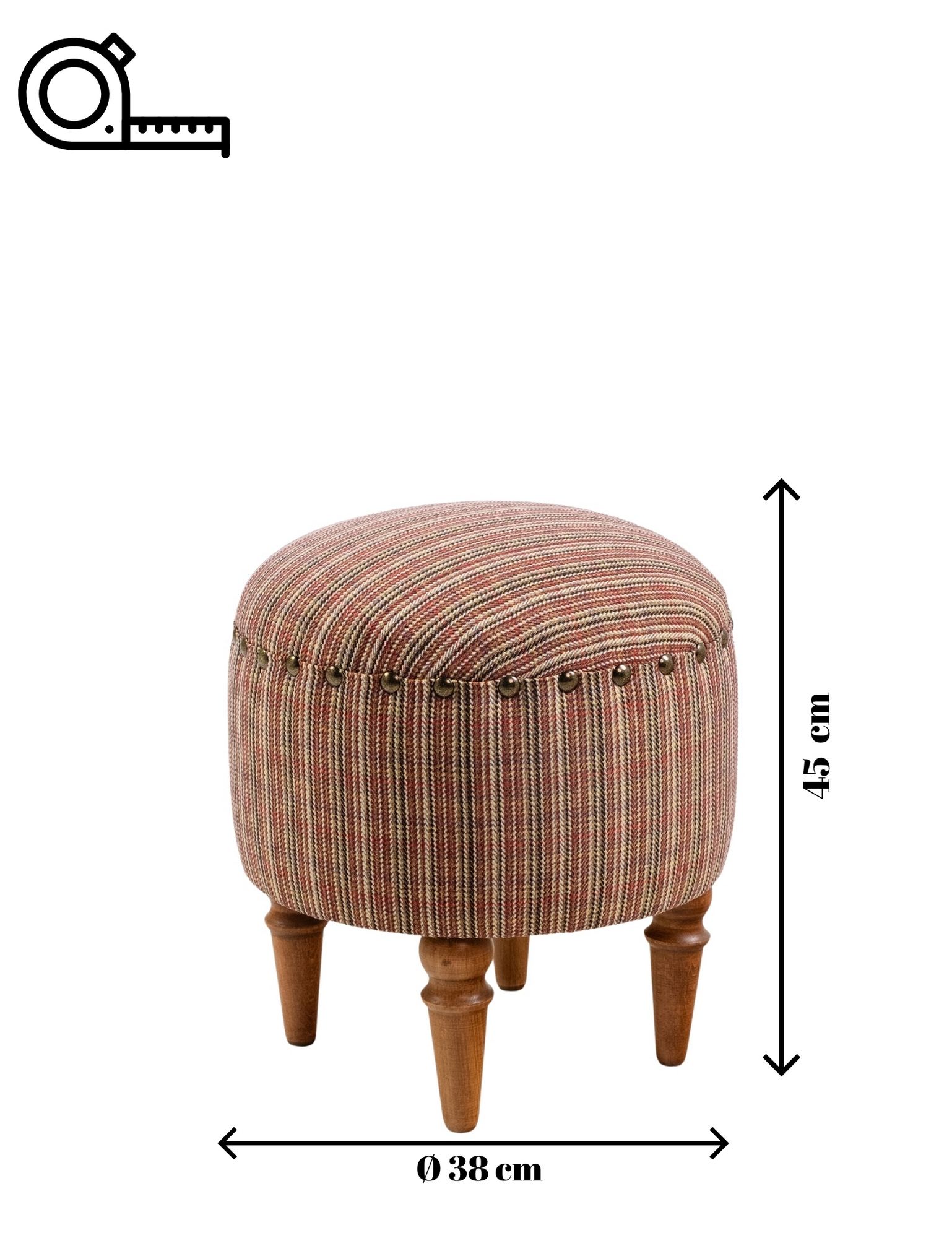 Rahi Valento Furniture Saga, 38x38x45cm, pähkinäpuun väriset jalat, monivärinen