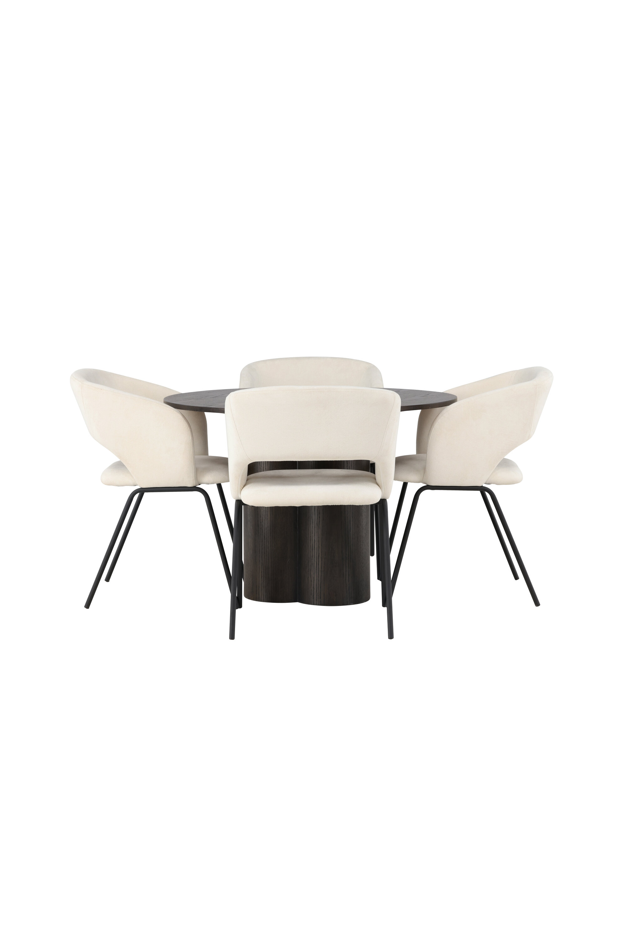 Ruokailuryhmä Venture Home Olivia/Day, Ø110cm pöytä + 4 tuolia