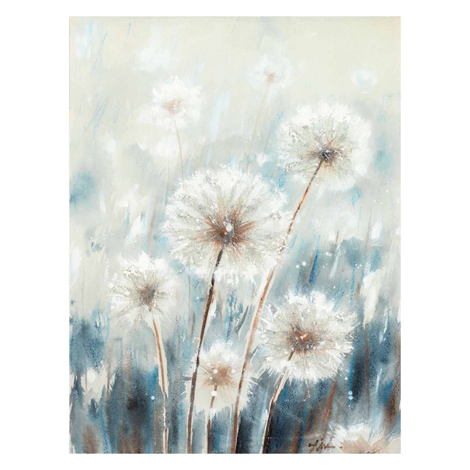 Öljyvärimaalaus Home4You 60x80cm, Lentävät Voikukat, Sininen