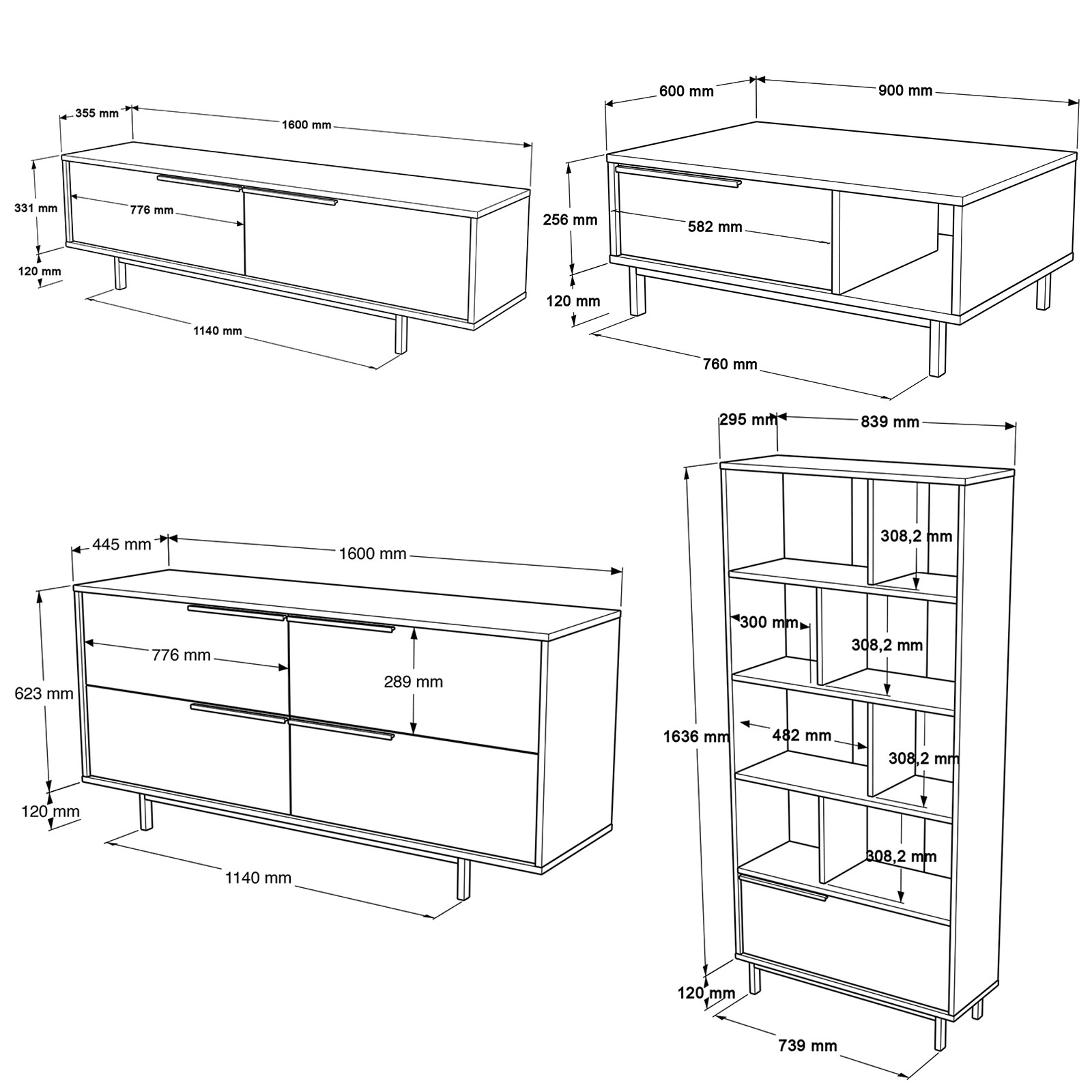 Olohuoneen huonekalusetti Valento Furniture ON21