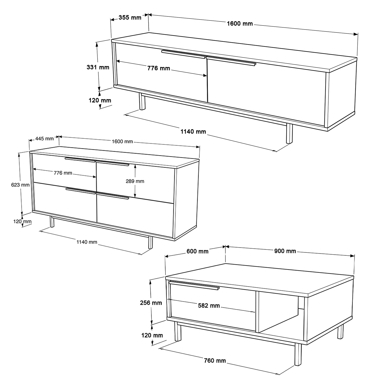 Olohuoneen huonekalusetti Valento Furniture ON20