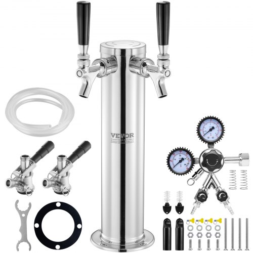 Oluthana/juomatorni North Craft Kegerator, 175x115x435mm, kaksihanainen, ruostumaton teräs
