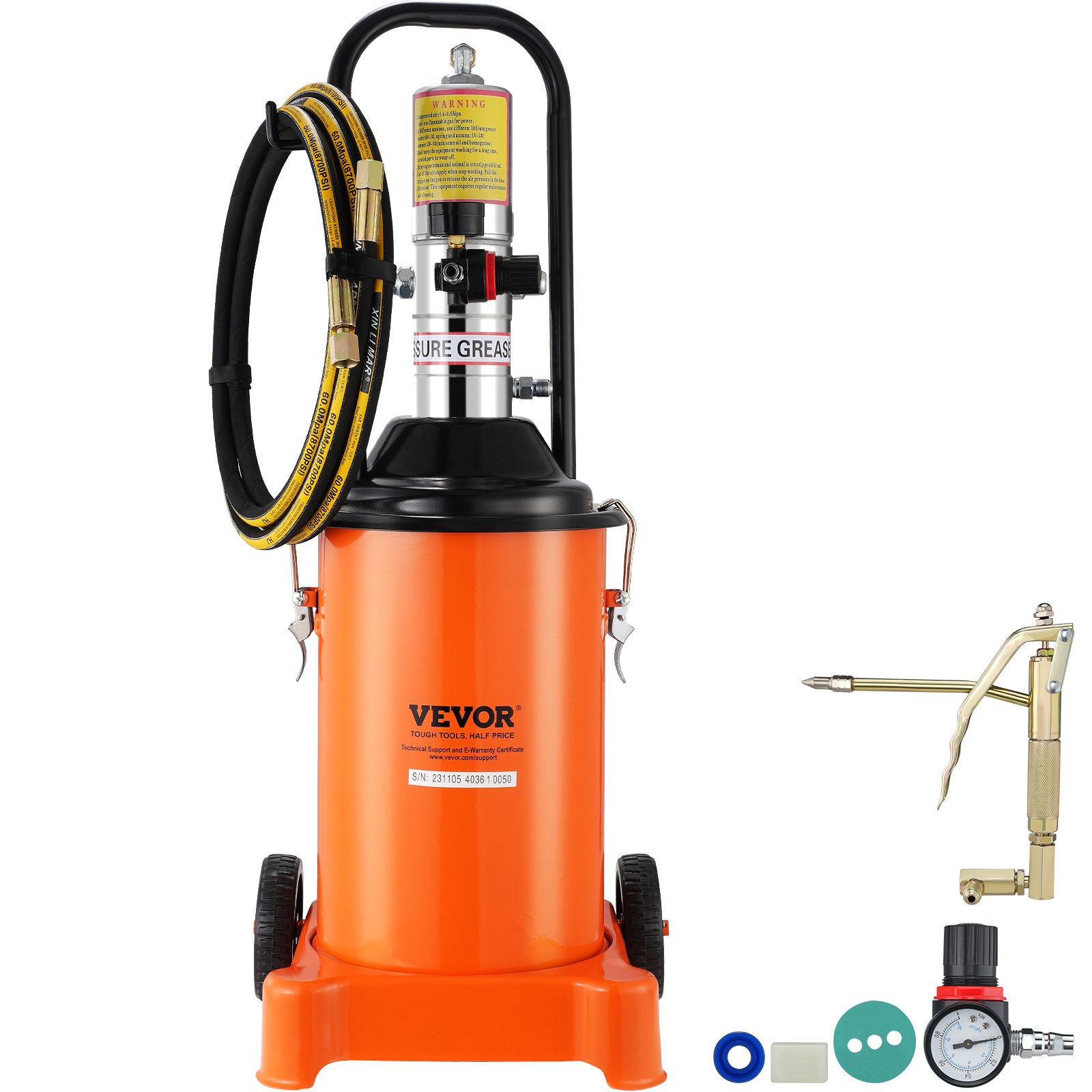 Paineilmakäyttöinen rasvapumppu North Craft FF-08B-12L, 12L, 330x300mm, pyörillä