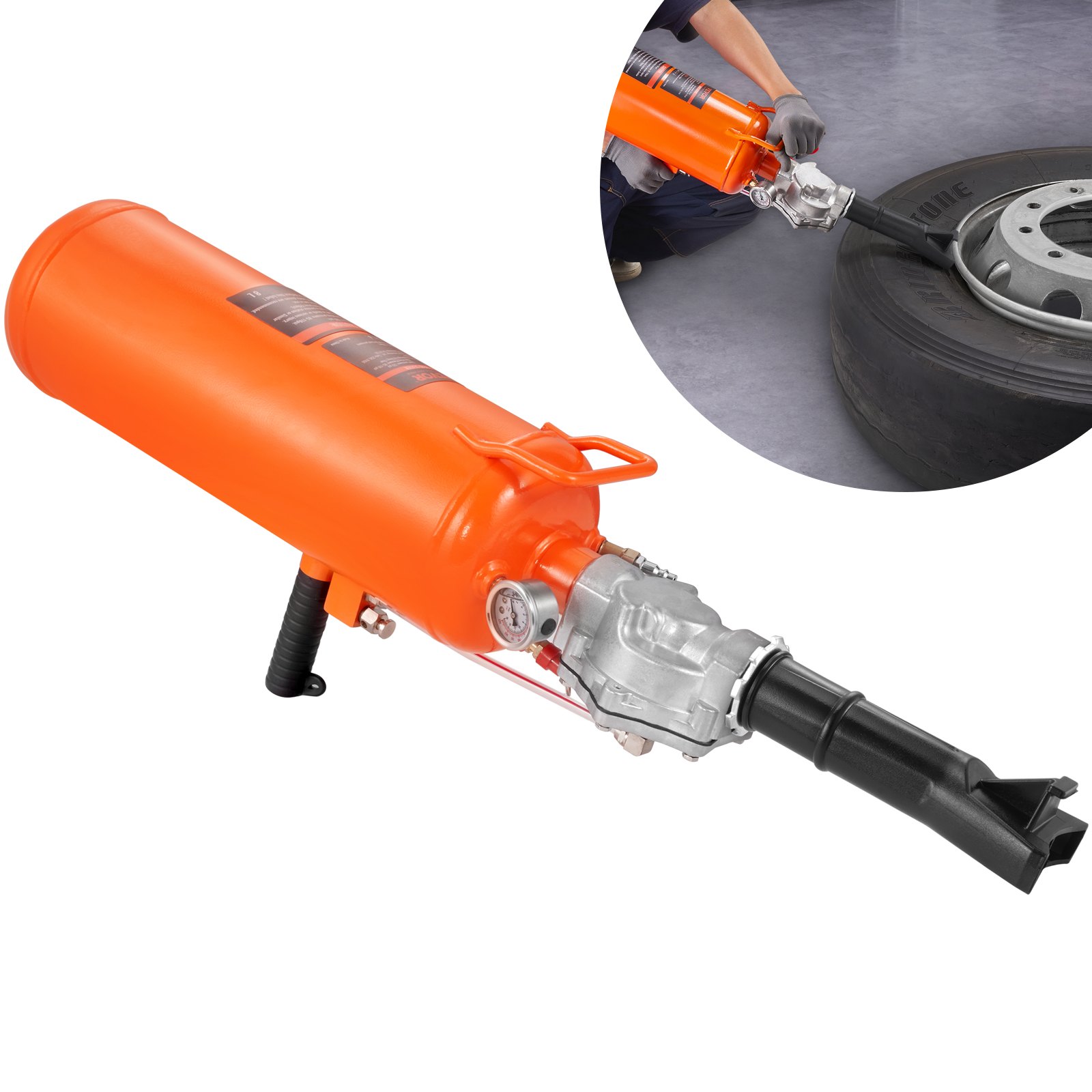 Paineilmakäyttöinen renkaan palteenasennin North Craft XJC-026, 8L, 120 PSI, keltainen