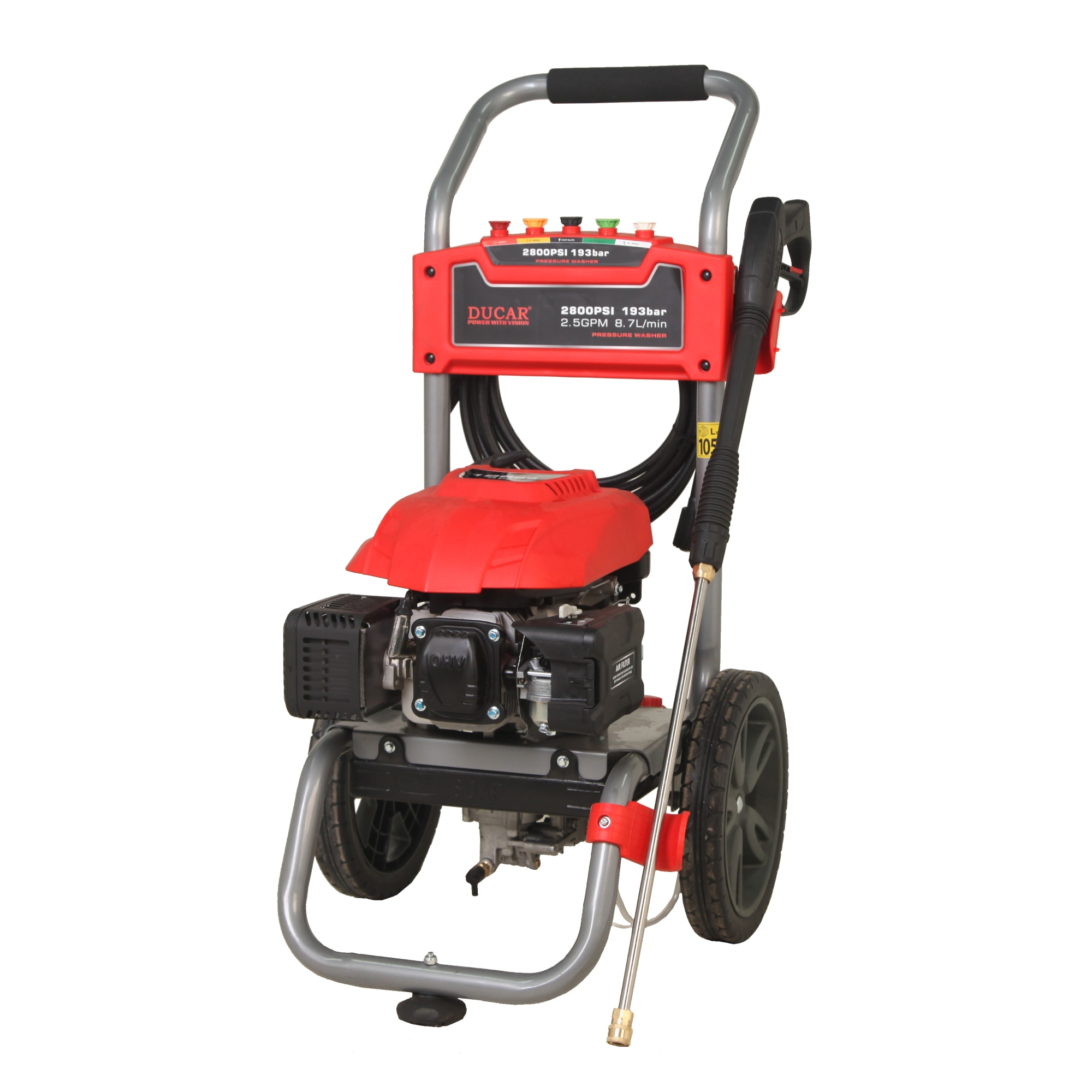 Painepesuri polttomoottorilla Ducar DGPW2800V, 193 bar, 522 l/h, itseimevä
