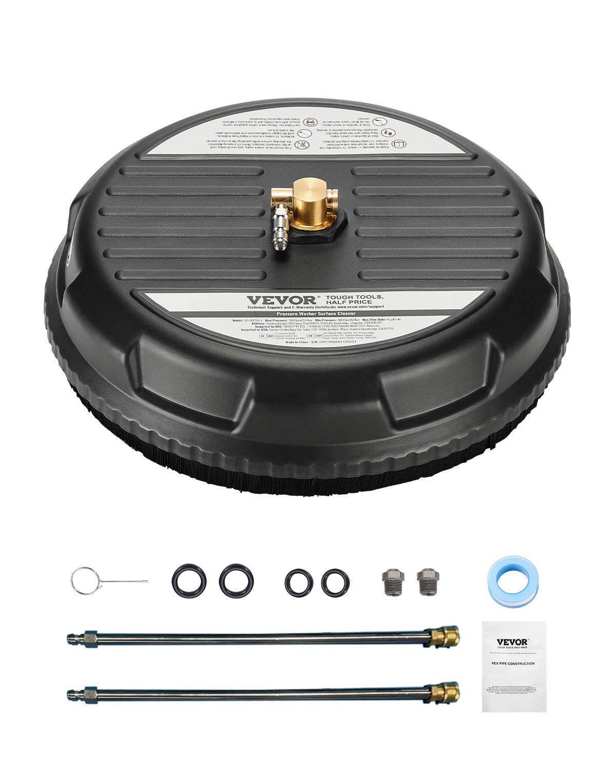 Painepesurin pintapuhdistin North Craft QD-XDP06-L, 385x120mm, 4000 PSI, Musta