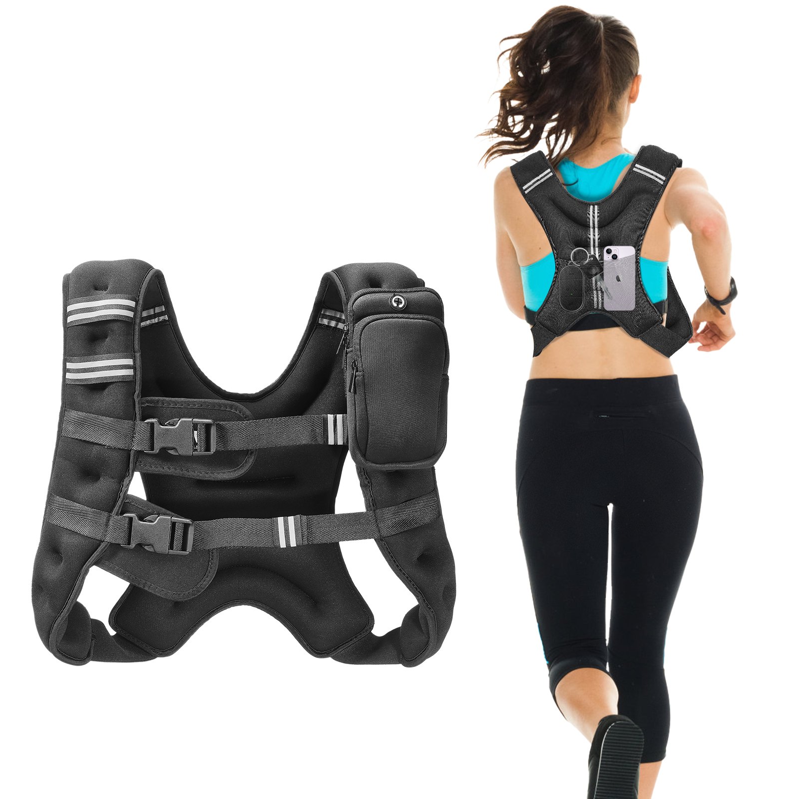 Painoliivi North Craft JS-VEST005-2, 7.32 kg, Heijastinnauhat, Musta