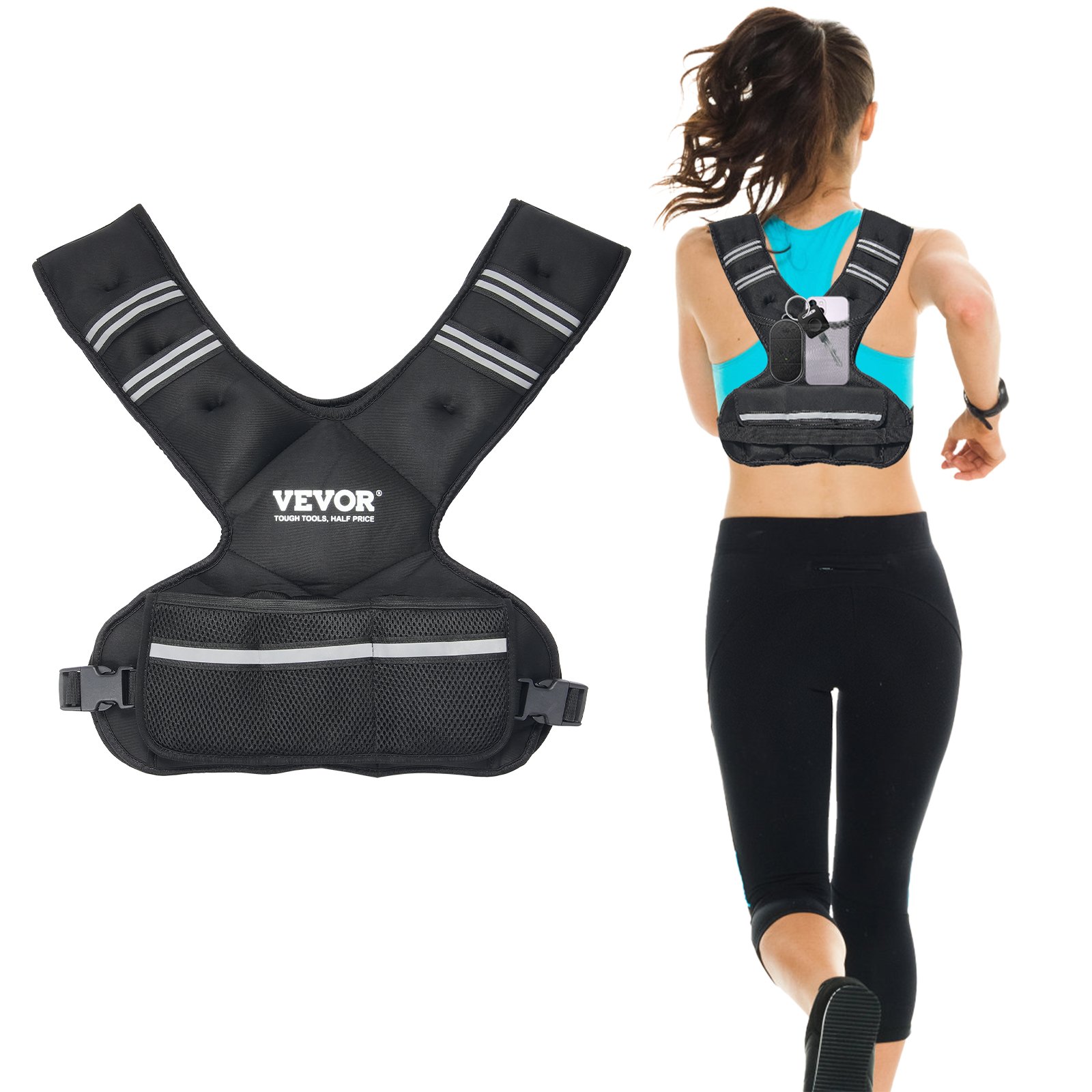 Painoliivi North Craft JS-VEST006-2, 9-14.5kg, Heijastavat raidat, Musta