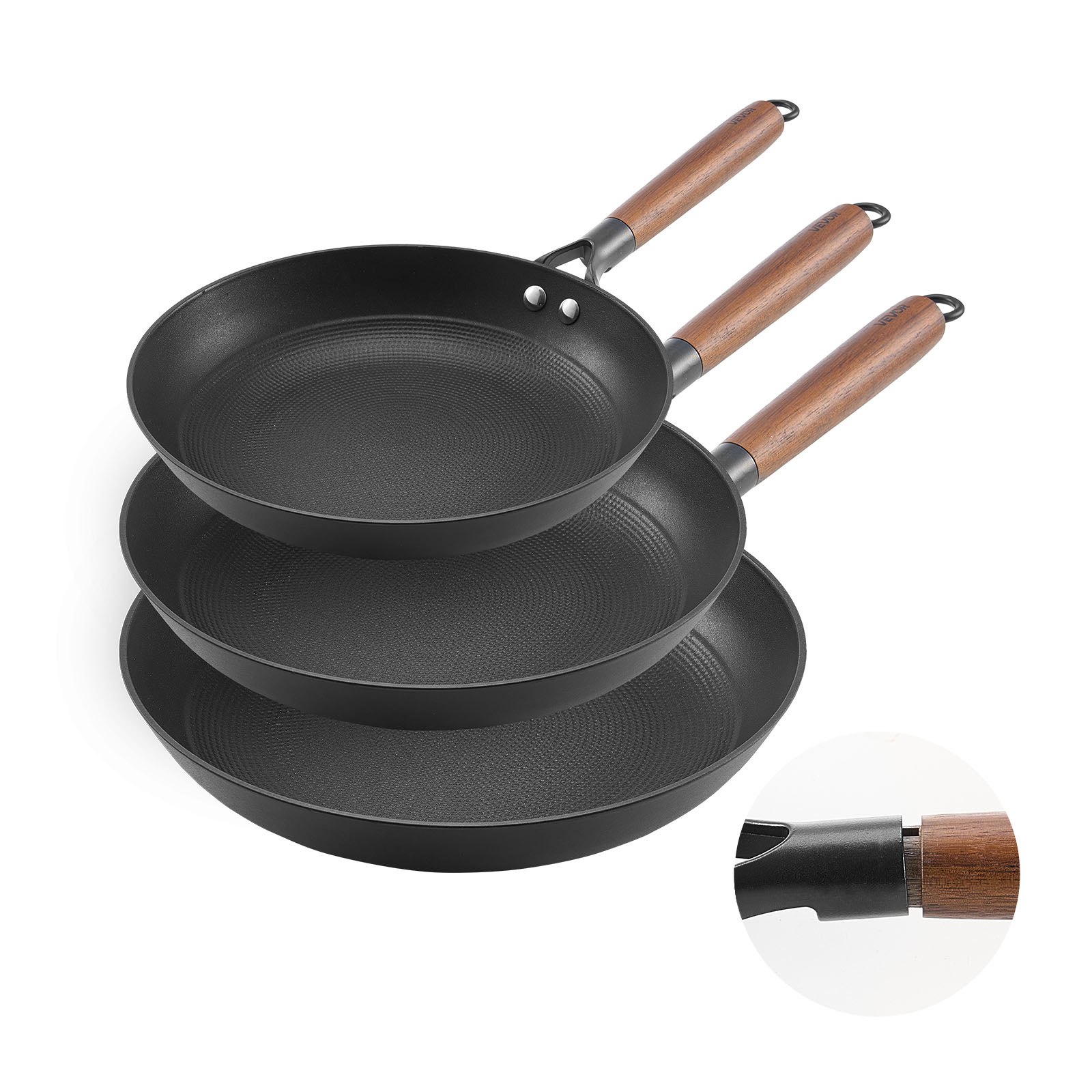 Paistinpannusetti North Craft, 20.5cm, 26.5cm, 31cm, Musta