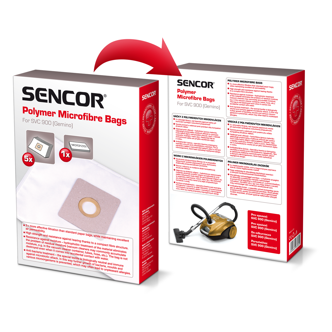 Paperipölypussi Sencor SVC900PF (5 kpl + mikrosuodatin) 40017800