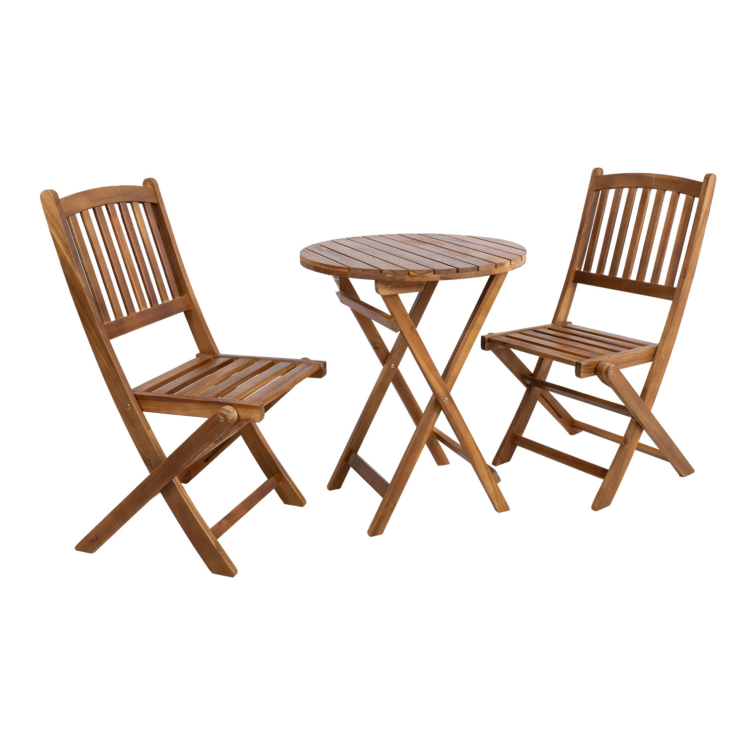 Parvekekalusto Home4You Gwen, D60Cm, 2 Tuolia, Ruskea