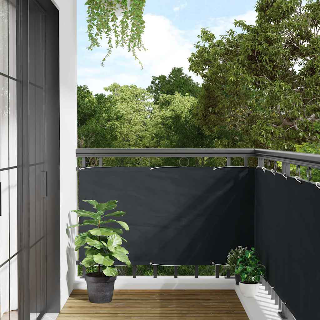 Parvekkeen suoja, Oxford-kangas, 75x400 cm, antrasiitti