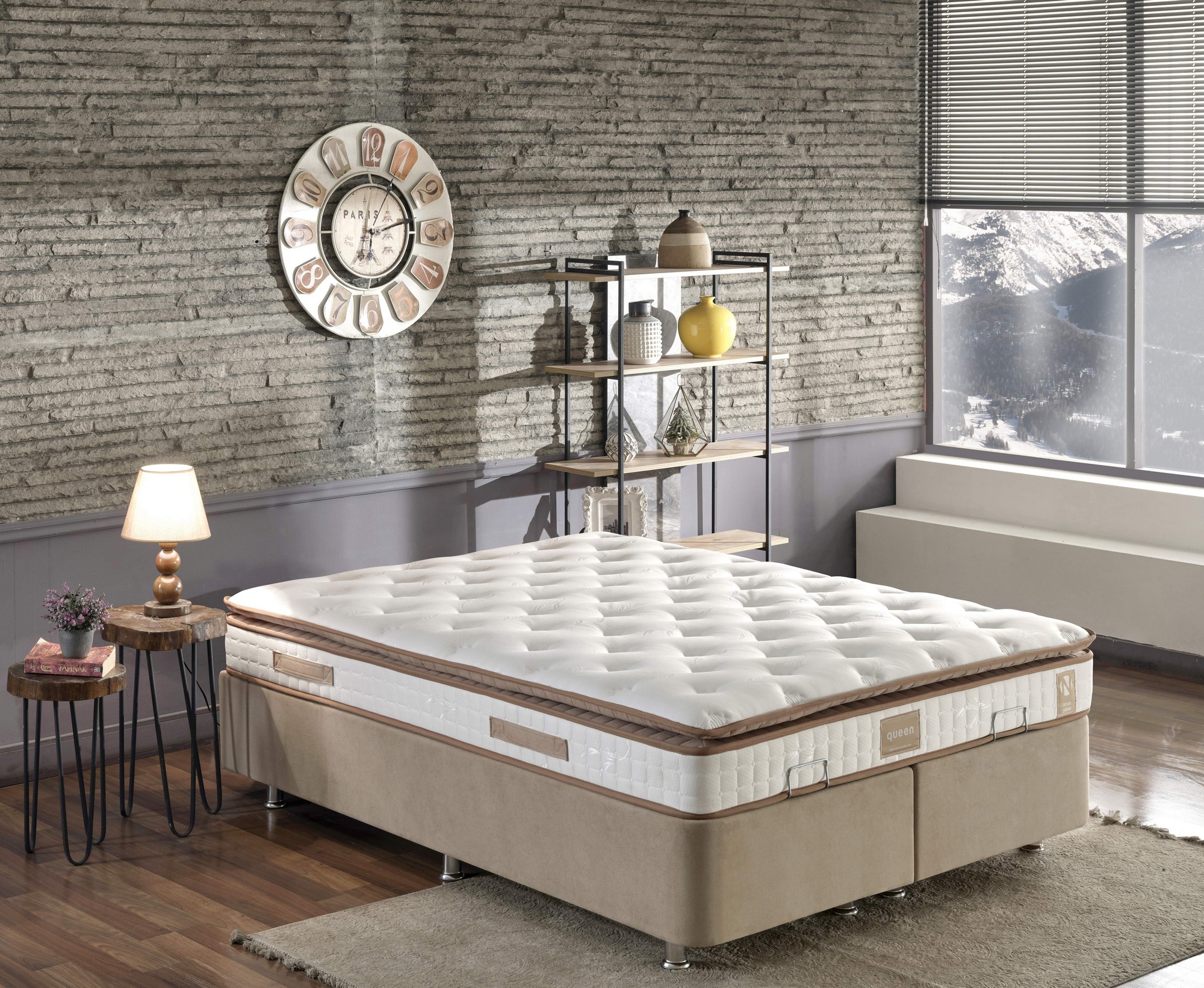 Patja Valento Furniture Queen, 140x190 cm, Valkoinen/Ruskea