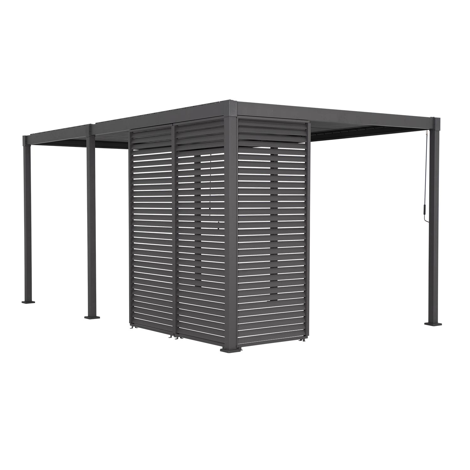 Paviljongin Lamelliseinä Home4You Mirador-80/88, 95,5 x 223,5 cm, Tummanharmaa