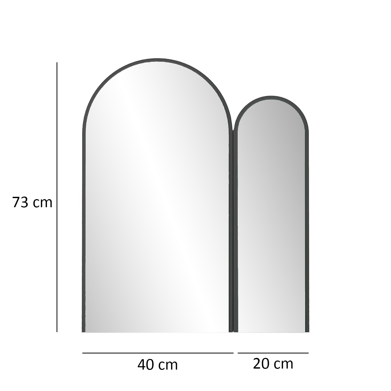 Peili Valento Furniture Classe, 73x60cm, musta